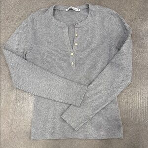 Abercrombie & Fitch Gray Ribbed Cardigan